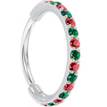 20G Micro Gem Titanium Hinged Nose Hoop - Christmas Nose Ring