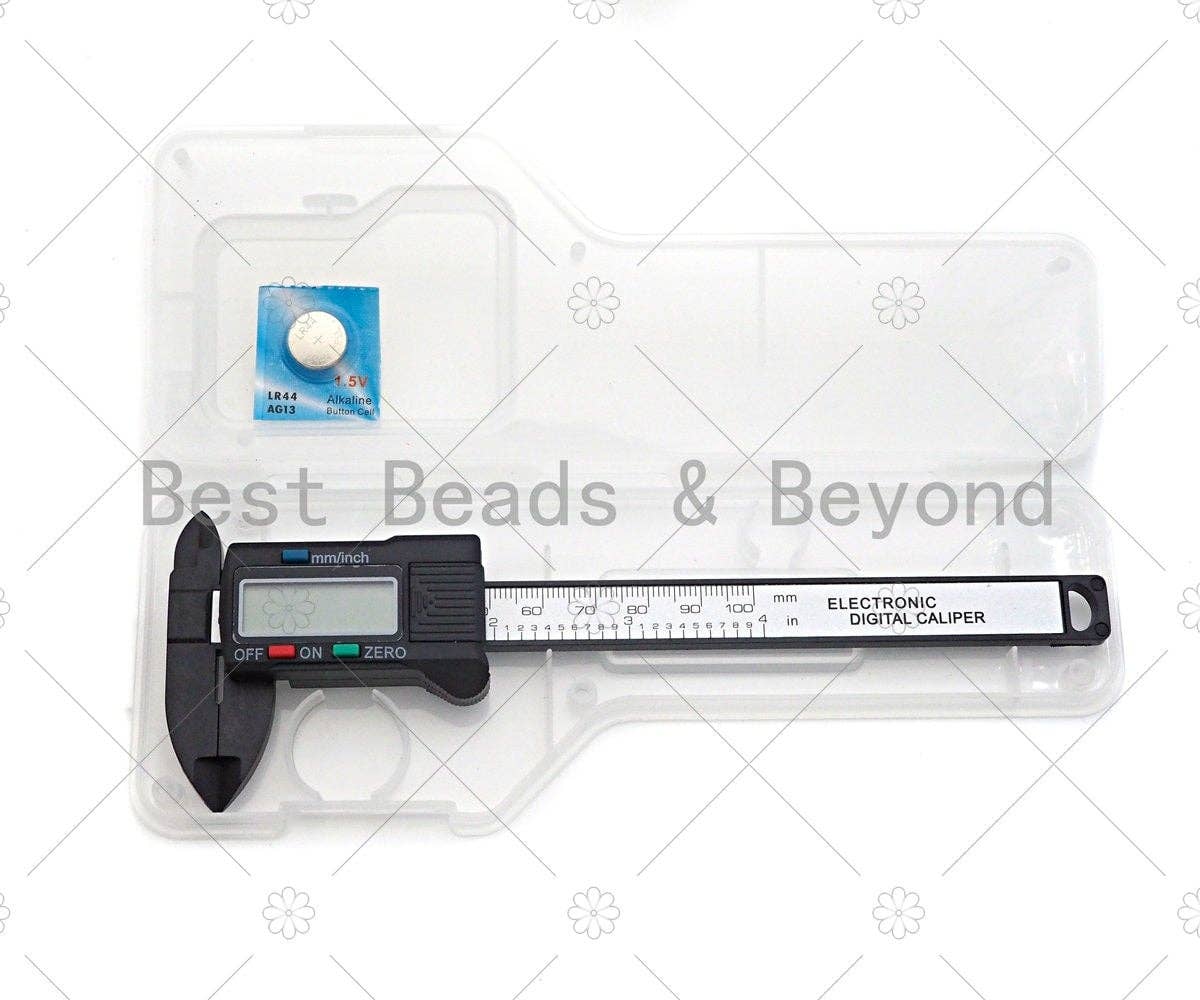 Digital Caliper, Electronic Calipers, Gauge Micrometer with LCD Screen, extra battery, Beads sizer, Ruler, 6x18mm,sku#EF30C