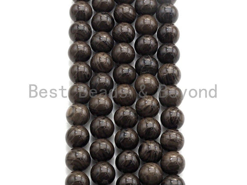 Natural Coffee Grain Jasper , Round Smooth 6mm/8mm/10mm/12mm, 15.5" Full Strand, sku#U637
