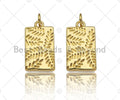 18K Dainty Gold Leaf On Rectangle Shape Pendant/Charm,Gold Medallion Charm, Necklace Bracelet Charm Pendant,11x20mm, Sku#Y403