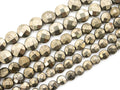Quality Natural Pyrite Coin Beads, Faceted Flat Coin Pyrite Gemstone Beads, 8mm/10mm/12mm Coin Pyrite, 16" Full Strand, SKU#W12