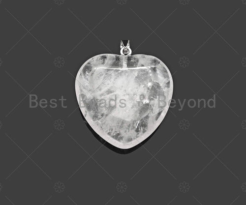 High Quality Natural Druzy Agate Heart Pendant, Clear Blue Necklace Agate Pendant, 40mm,Sku#YK14