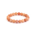 Genuine Peach Calcite Round Smooth Stretchy Bracelet, Sku#EF371