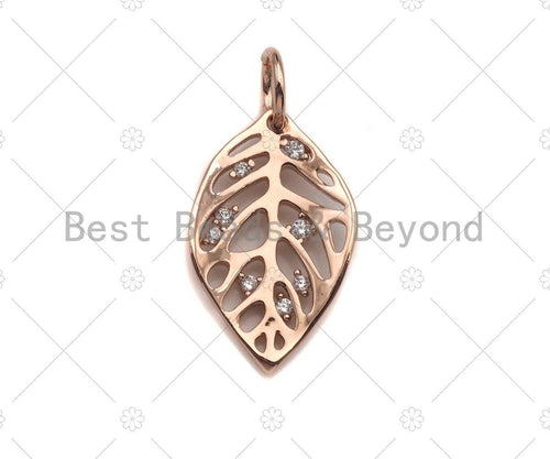 Leaf Shape Charms, Gold Silver Rose Gold Leaf Charms, Leaf Pendant, Leaf Necklace Charms, 10x16mm, Sku#Y338
