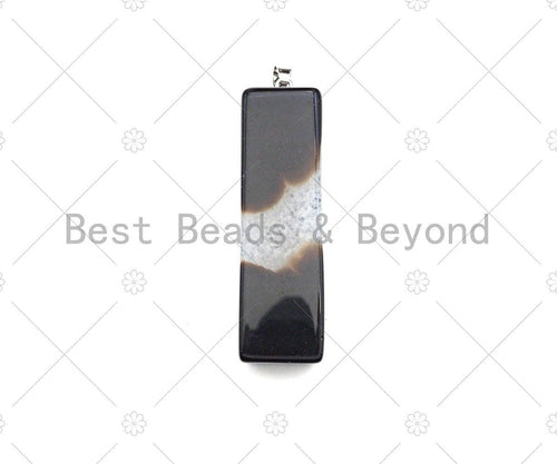 High Quality Natural Druzy Agate Cubic Column Shape Pendant, Necklace Agate Pendant,15x60mm,Sku#YK24