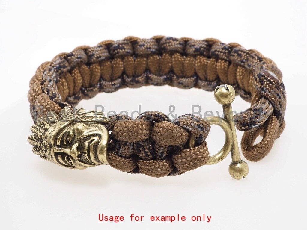 Antique Style Indian Native American Head Beads, Paracord KeyChain Lanyard Beads, Skull Charm, Mens Bracelet Findings,16x22x13mm, sku#Y107
