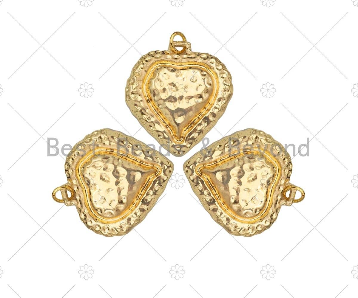 Embossed Heart Shape Pendant/Charm,14K Gold Filled Heart Charm, Necklace Bracelet Charm Pendant,24x26mm,Sku#ZX32