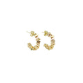 CZ Gold Triangle Hoop Earrings, Sku#ZX169