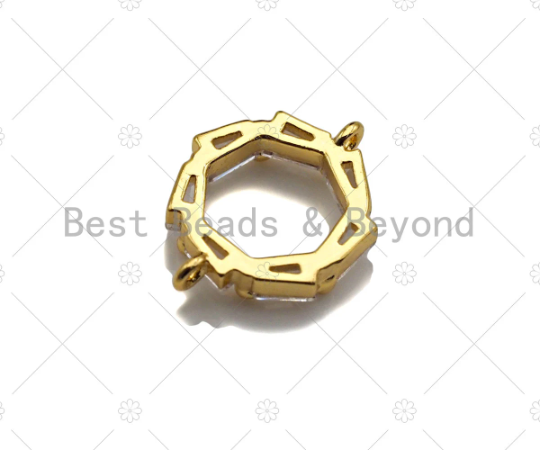 Cute Baguette Clear CZ Micro Pave Round Ring Connector, O Ring Link Connector, Spacer Connector, 8x10mm,sku#Y291