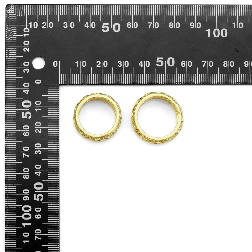 Gold Clear CZ Fixed Size Thick Band Ring, Sku#LX280