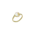 Mother of Pearl Cresent Moon Adjustable Ring, Sku#LX477
