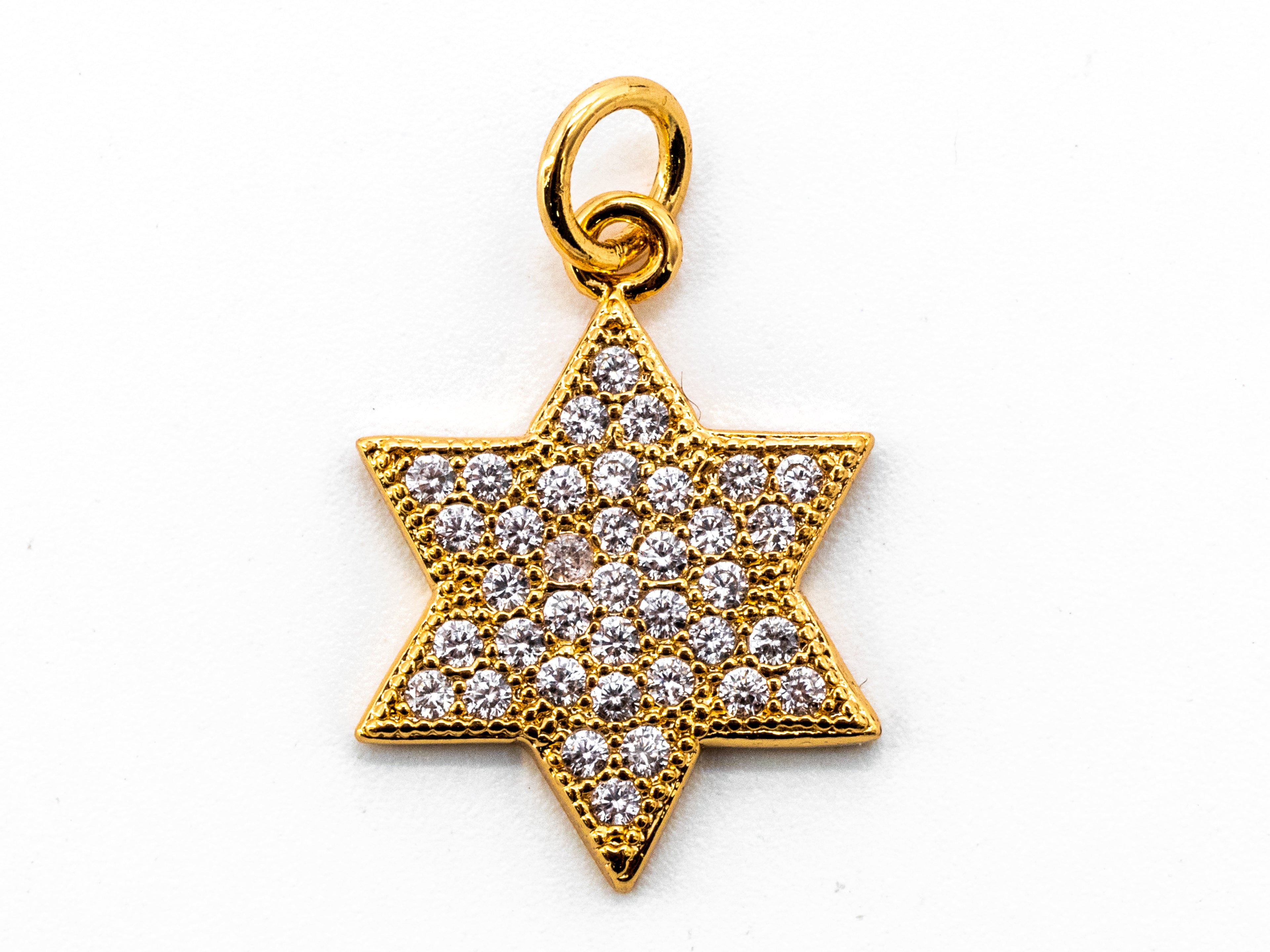 CZ Micro Pave Hexagram Pendant/Charm, Bracelet Necklace Cubic Zirconia Pendant Charm, 13x18mm,sku#Y15