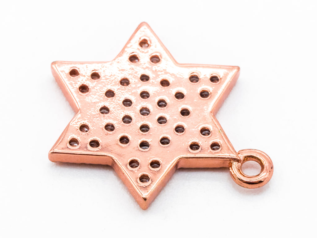 CZ Micro Pave Hexagram Pendant/Charm, Bracelet Necklace Cubic Zirconia Pendant Charm, 13x18mm,sku#Y15