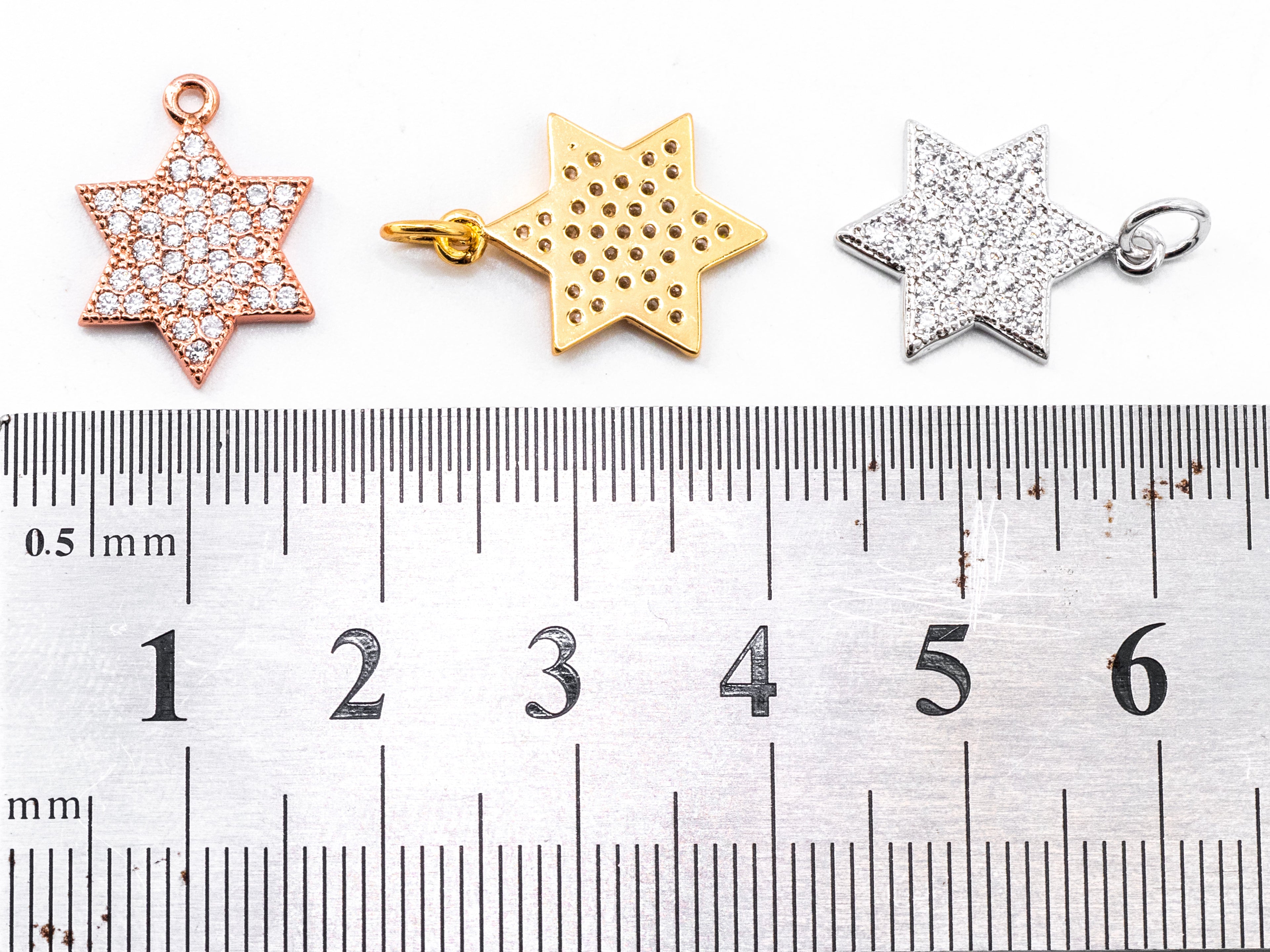 CZ Micro Pave Hexagram Pendant/Charm, Bracelet Necklace Cubic Zirconia Pendant Charm, 13x18mm,sku#Y15