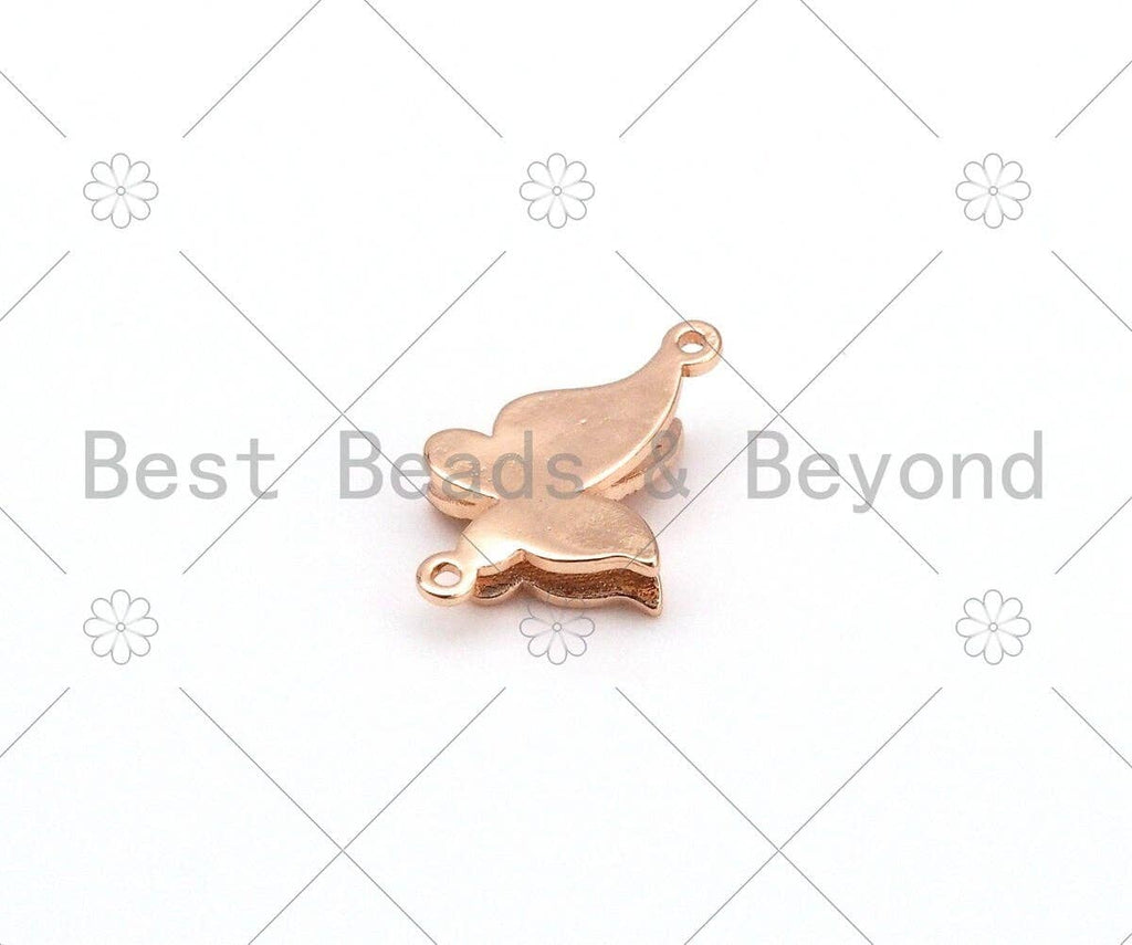 Double Butterfly Shape Connector, Gold/Silver/Rose Gold Butterfly Charm, Necklace Bracelet Charm Pendant,11x18mm,Sku#Y499