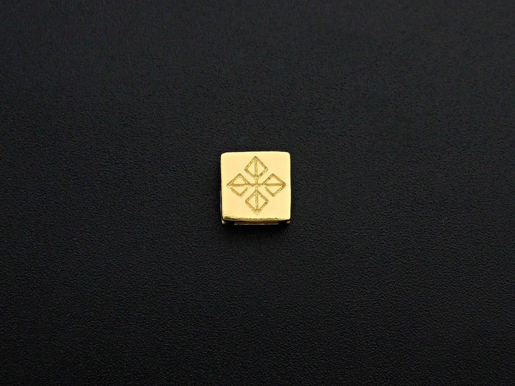 Gold Square Spacer Beads, Sku#Z1092