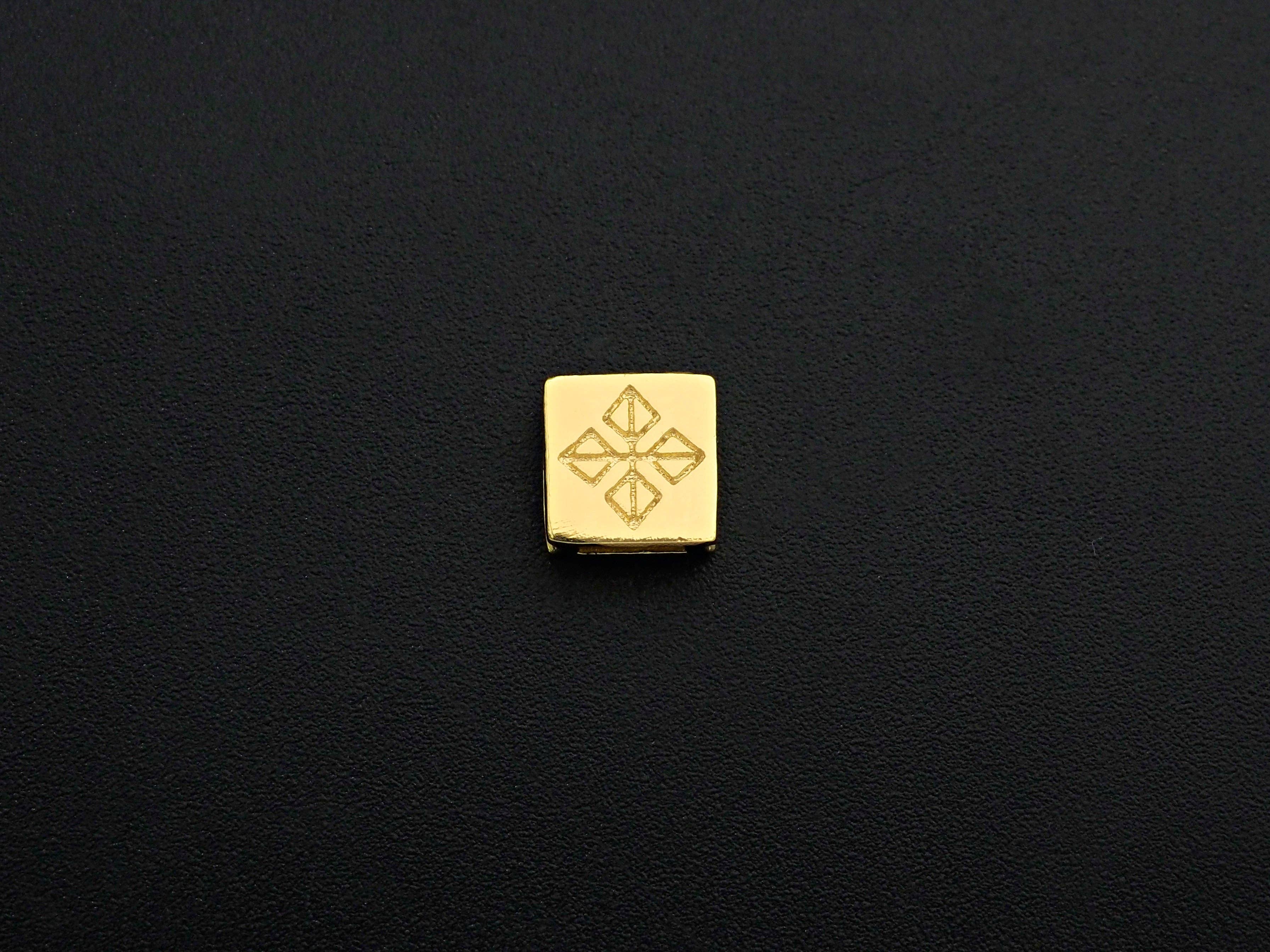 Gold Square Spacer Beads, Sku#Z1092