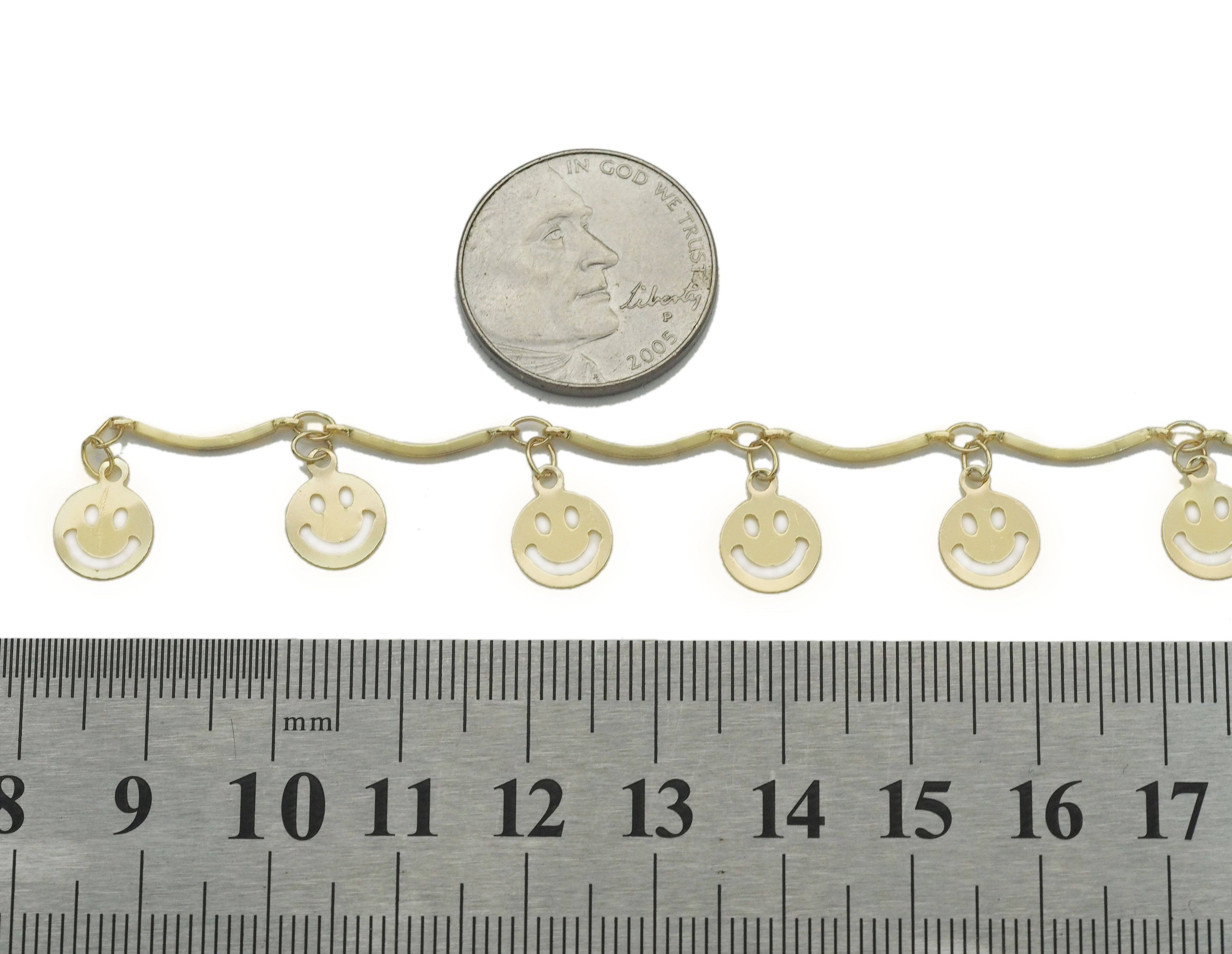 Gold Cute Smiley Face Chain By Yard, sku#LS26