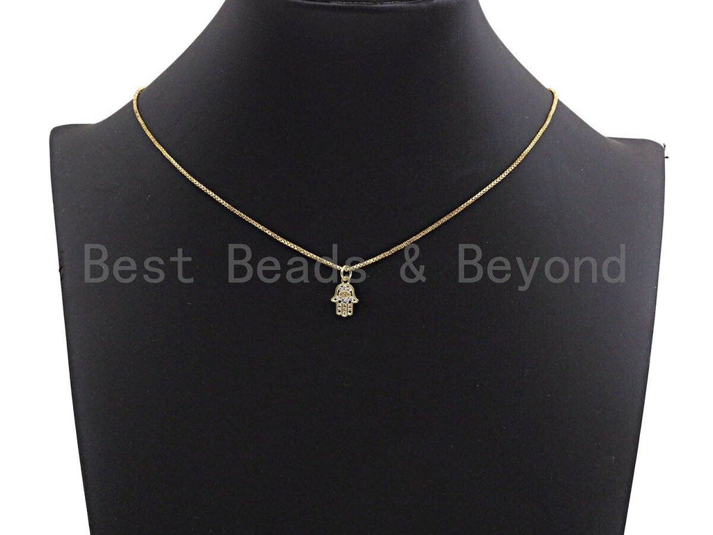 CZ Micro Pave Evil Eye On Hamsa Hand Shaped Pendant/Charm, Cubic Zirconia Pendant Charm,9x13mm,sku#Z563