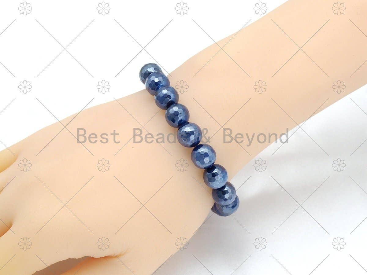 Mystic Blue Agate Stretchy Bracelet, EF72