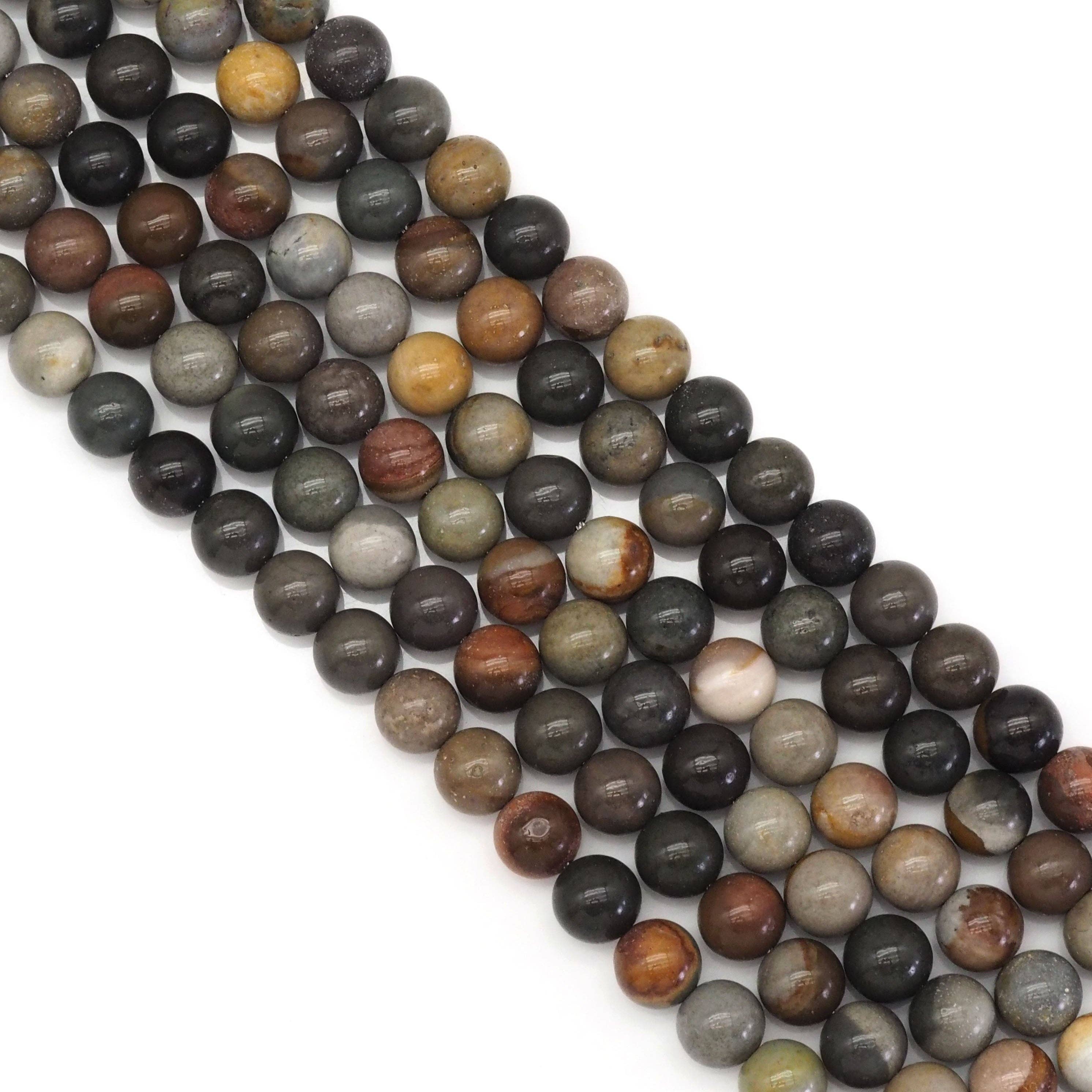American Picture Jasper Round Smooth Beads, Sku#U1726
