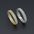 Gold Silver Clear Baguette CZ Stretchy Bracelet, Sku#A504