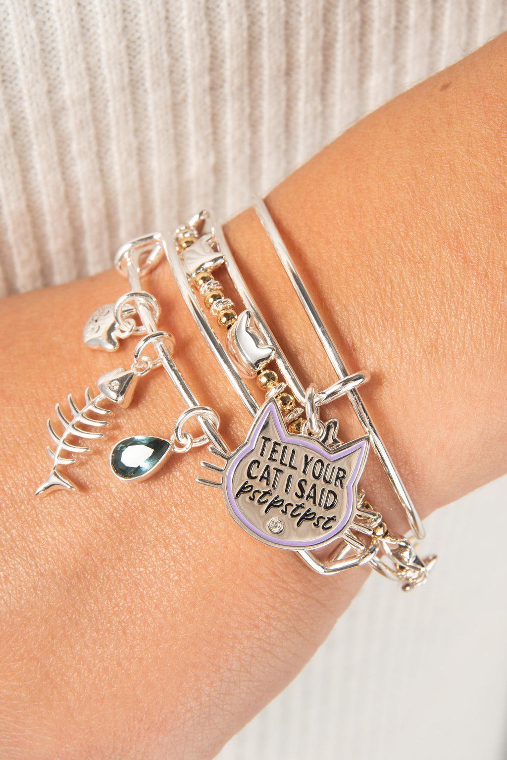 Fish Bone Cat Bangle