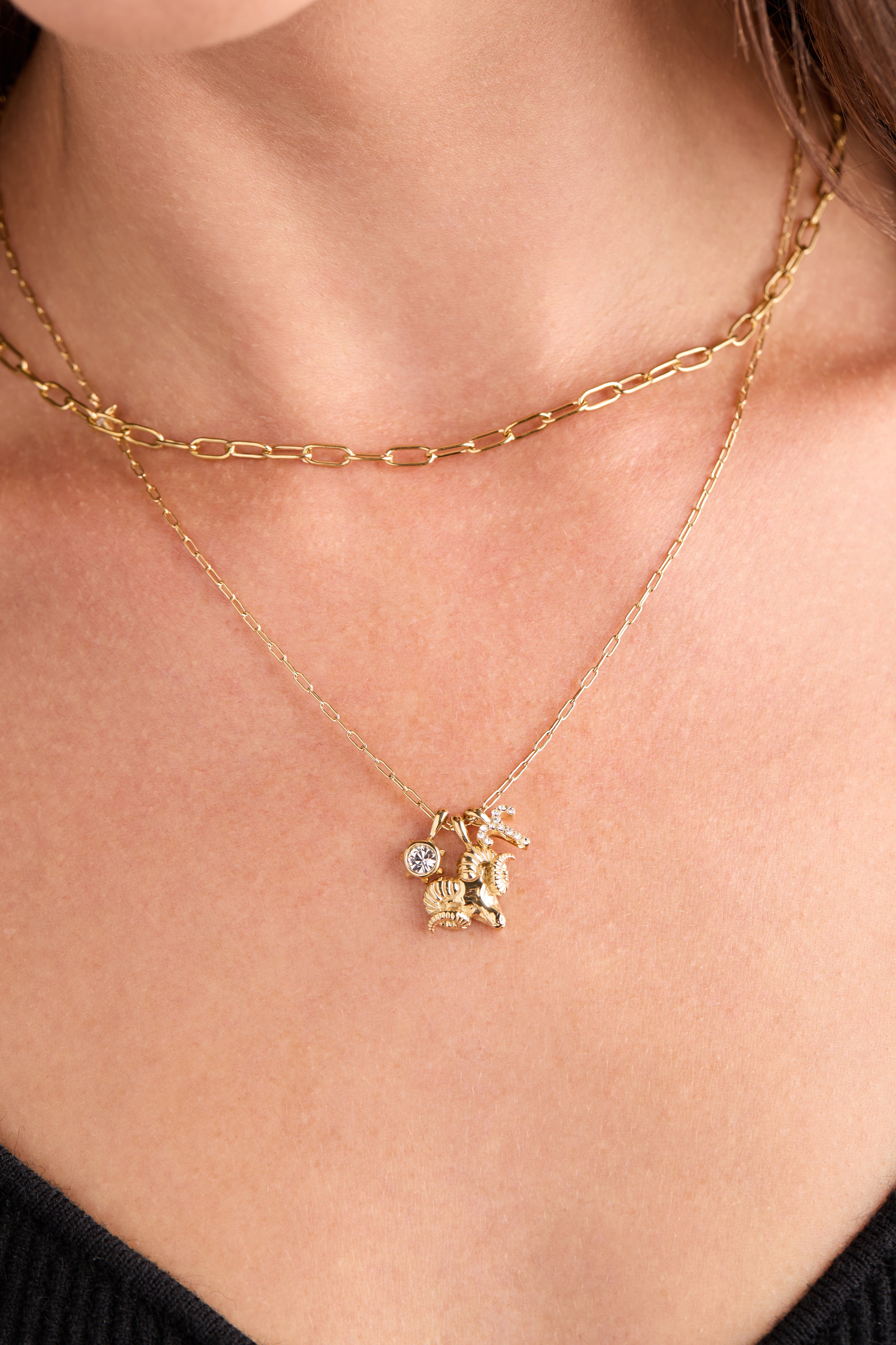 Paperclip Charm & Layering Necklace