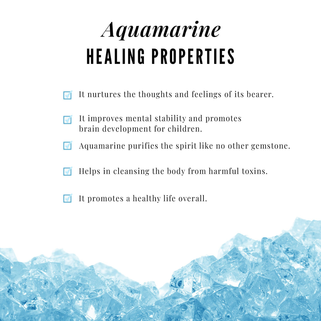 Natural Aquamarine Promise Ring with Diamond Split Shank
