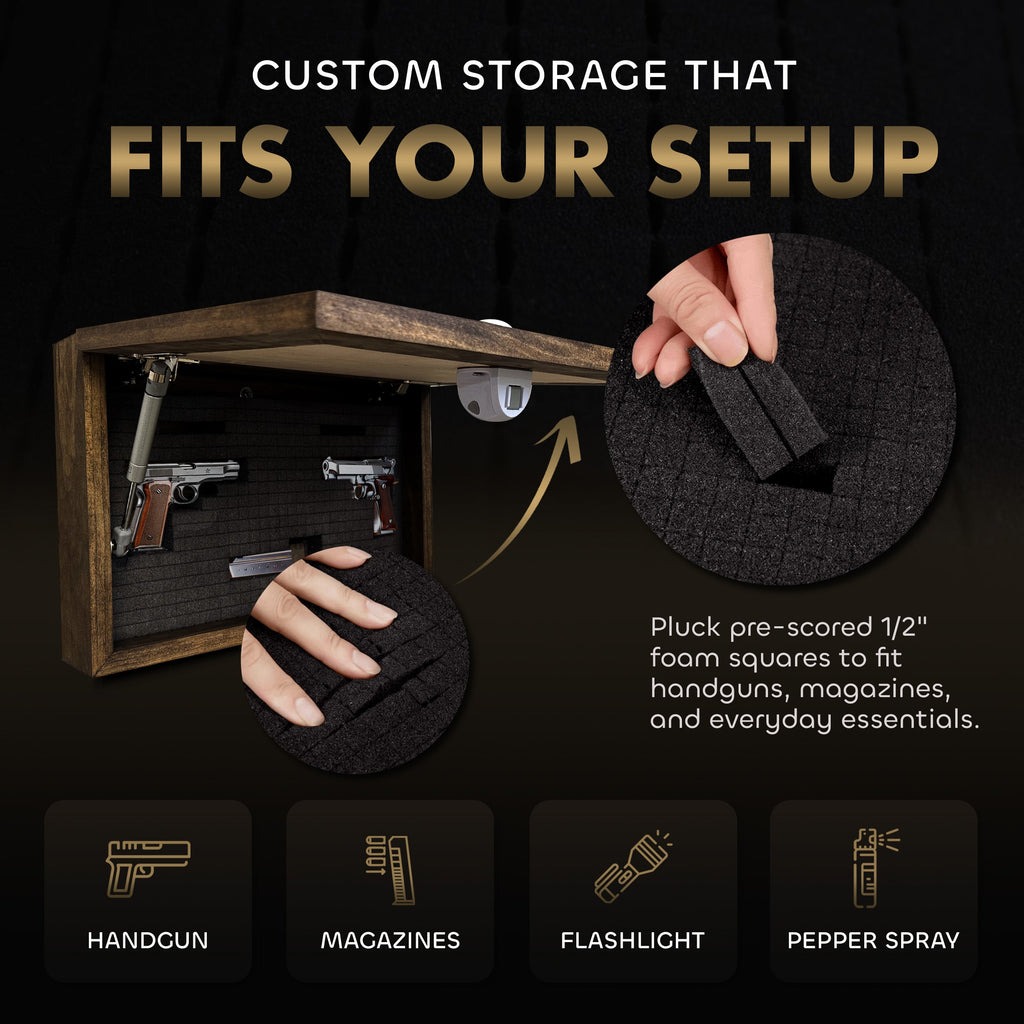 Hidden Gun Storage Cabinet Deer Buck Whitetail Wood Firearm Safe Concealment Furniture Wall Art