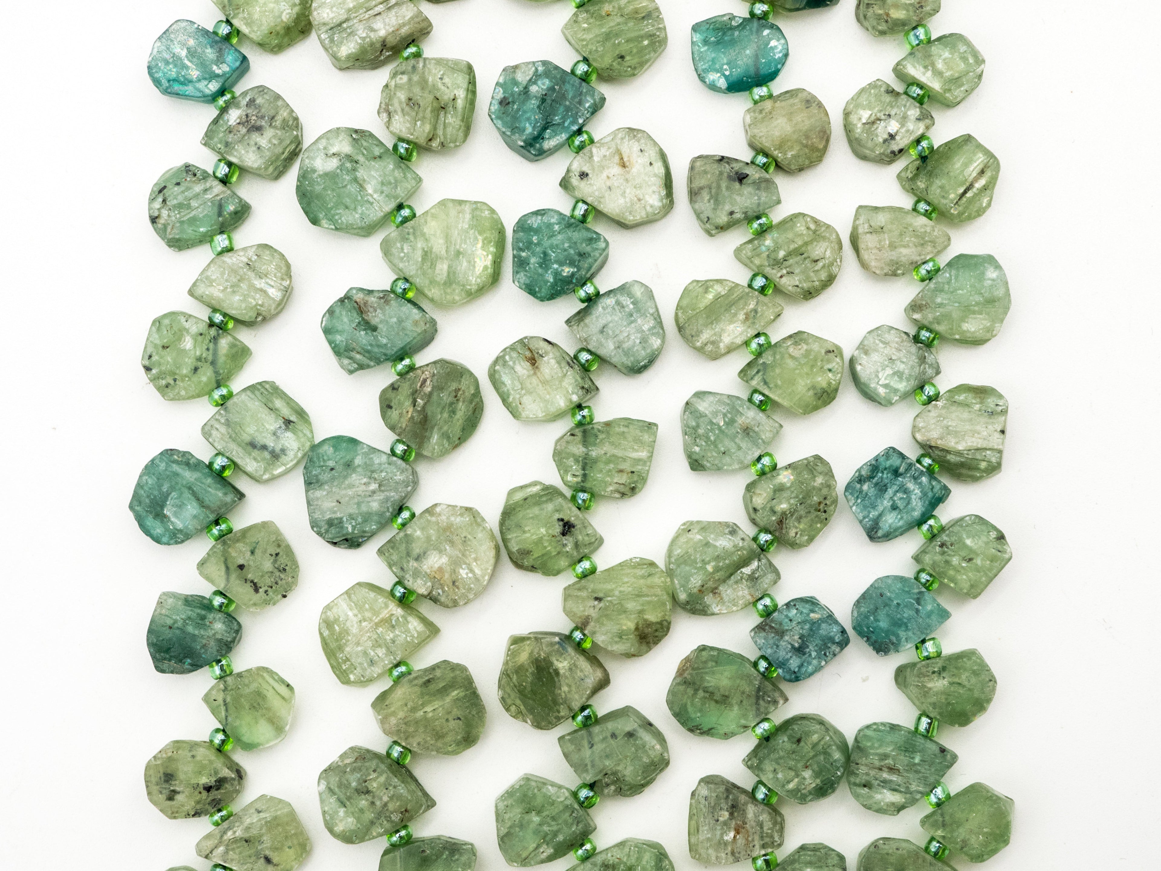 Quality Natural Kyanite beads, 11-14mm Teardrop Natural Green Gemstone Beads, 15.5 inch strand, SKU#U158