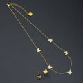 Mother of Pearl Butterfly Dainty Necklace Earring set, Sku#BXG15