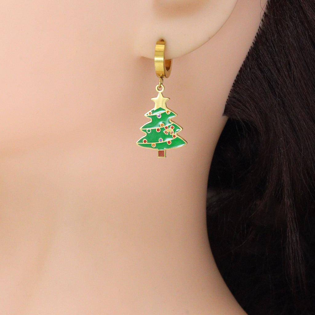Colorful Enamel Christmas Pendant Link Chain necklace Bracelet Earring, Sku#BXG25