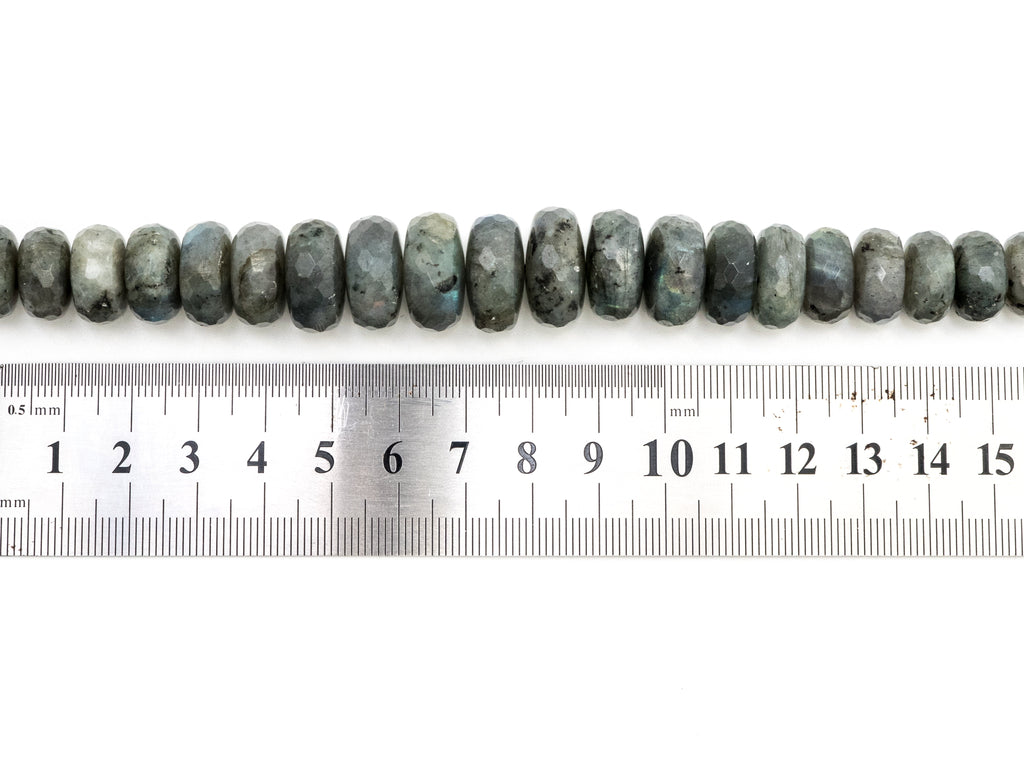 8-18mm High Quality Natural Labradorite Graduated,Faceted/Smooth Roundelle Gemstone Beads,15.5inch strand, SKU#U205