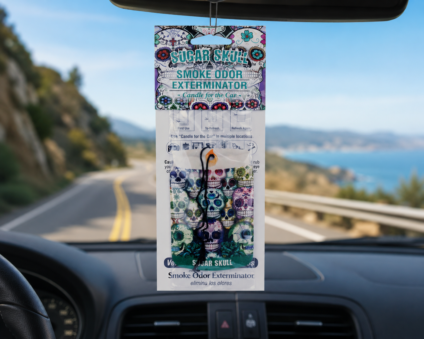 Sugar Skull Car Freshener - Smoke Odor Exterminator