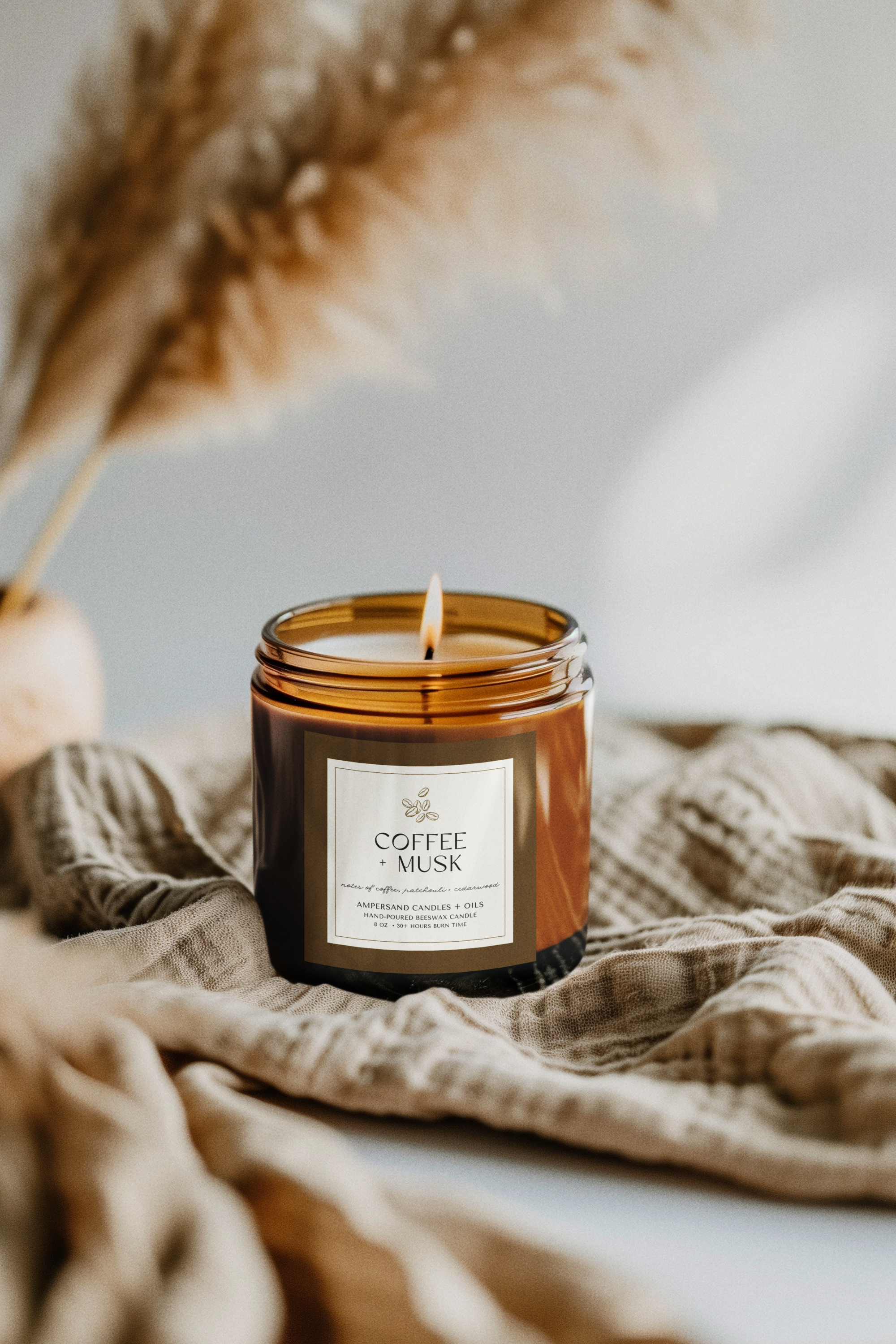 Coffee & Musk Beeswax Candle