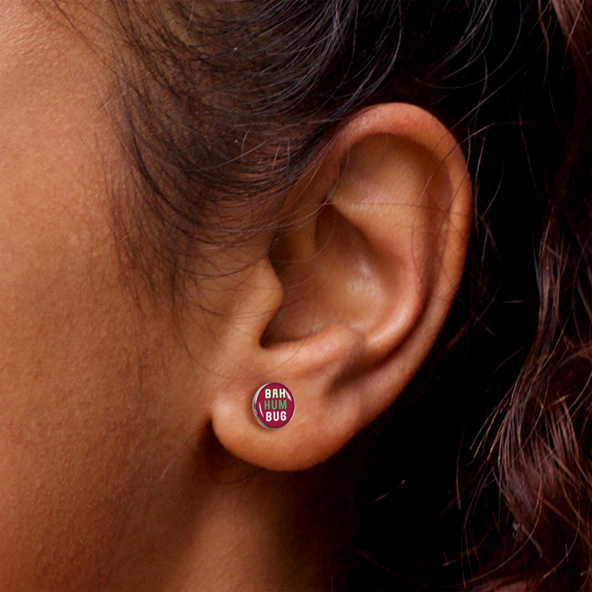 Bah Humbug Holiday Grouch Stud Earrings by Onyx O