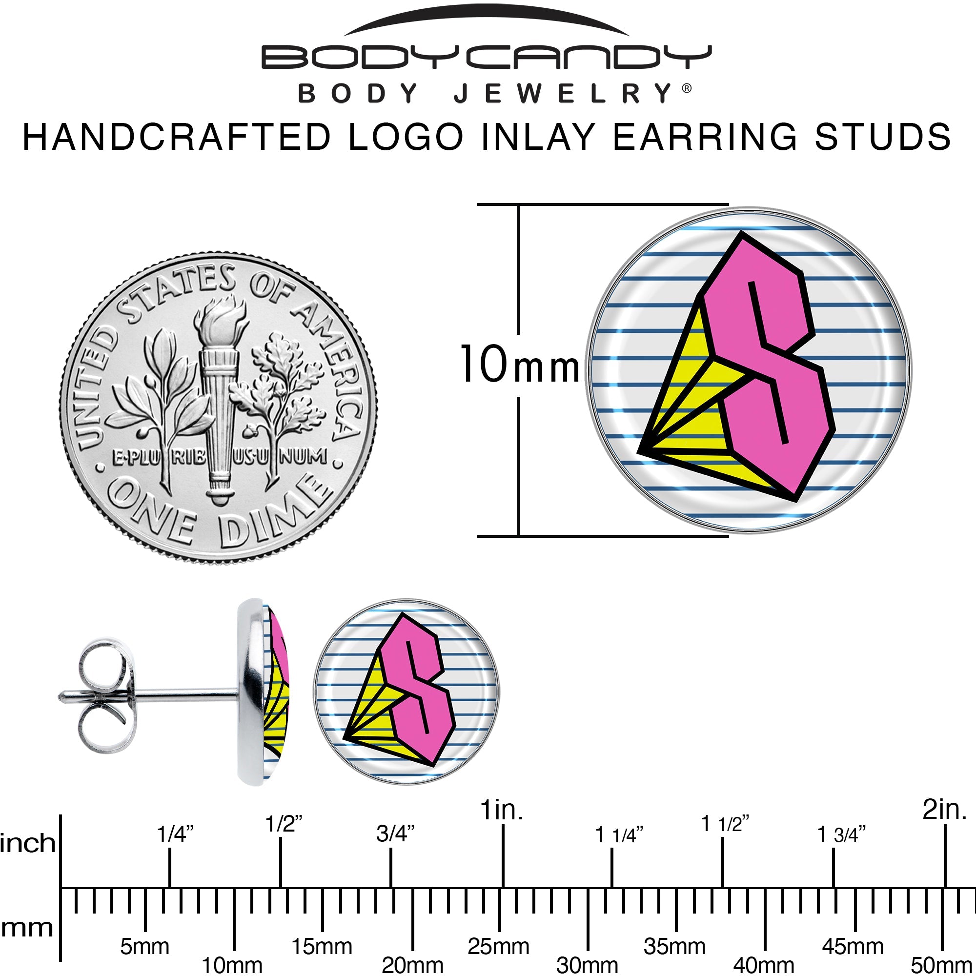 Hot Pink Cool S Stud Earrings by Onyx O