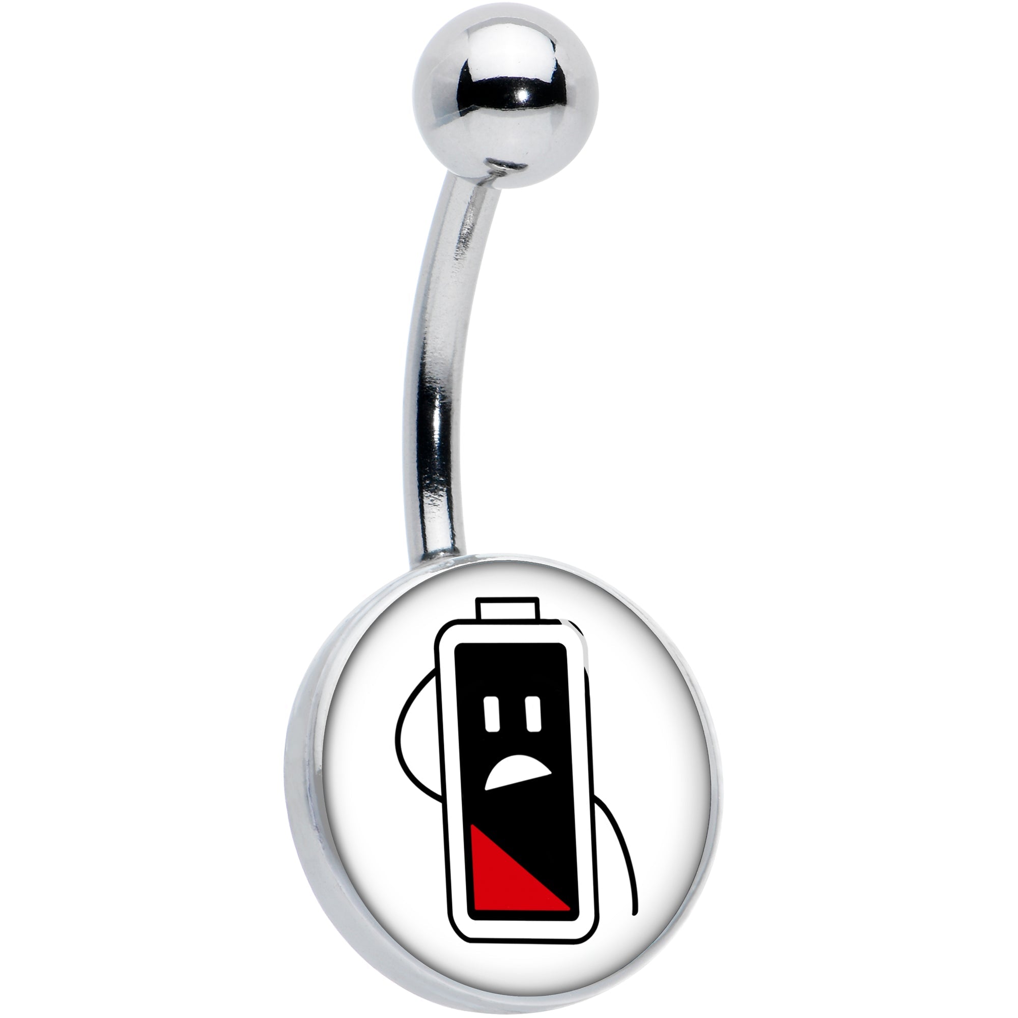 Battery Empty Belly Ring by Onyx O