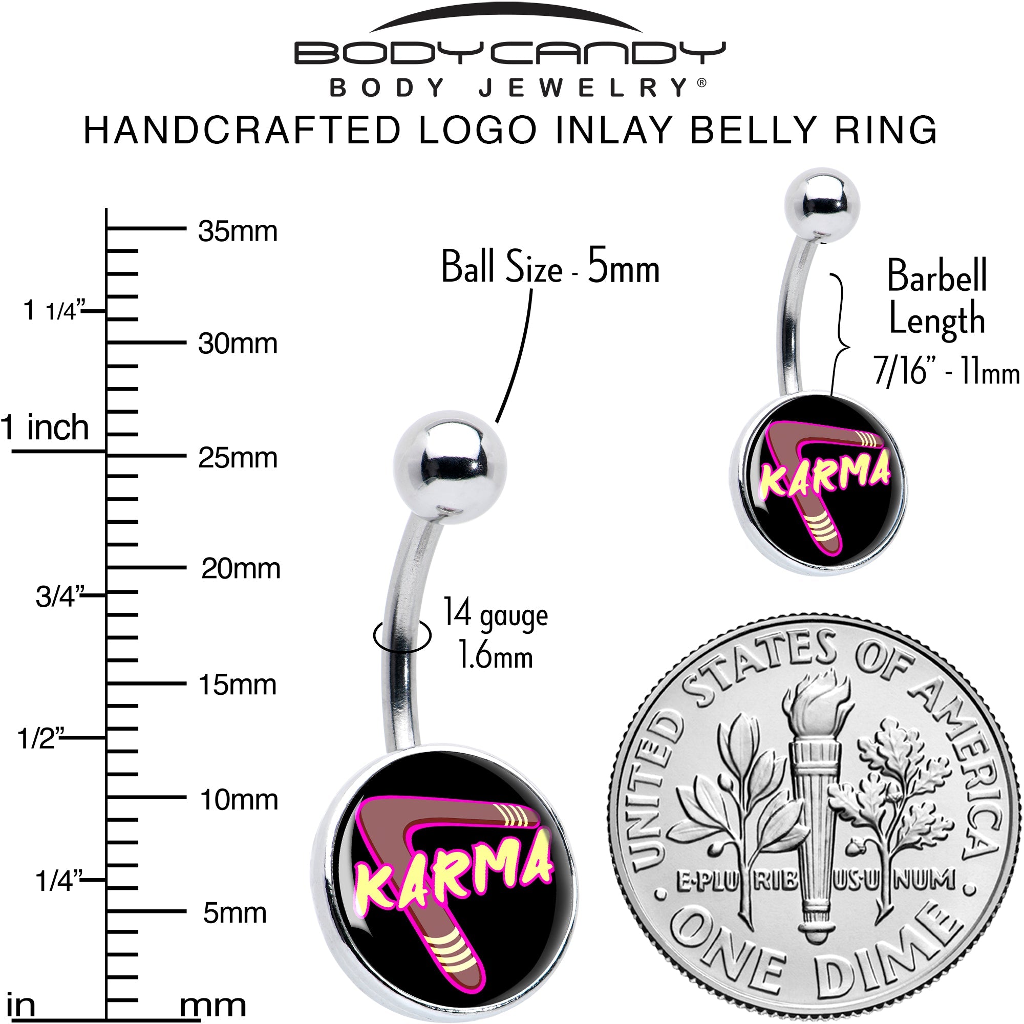 Karmic Boomerang Belly Ring by Onyx O