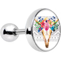 16G 1/4 Watercolor Flower Animal Skull Tragus Cartilage Earring