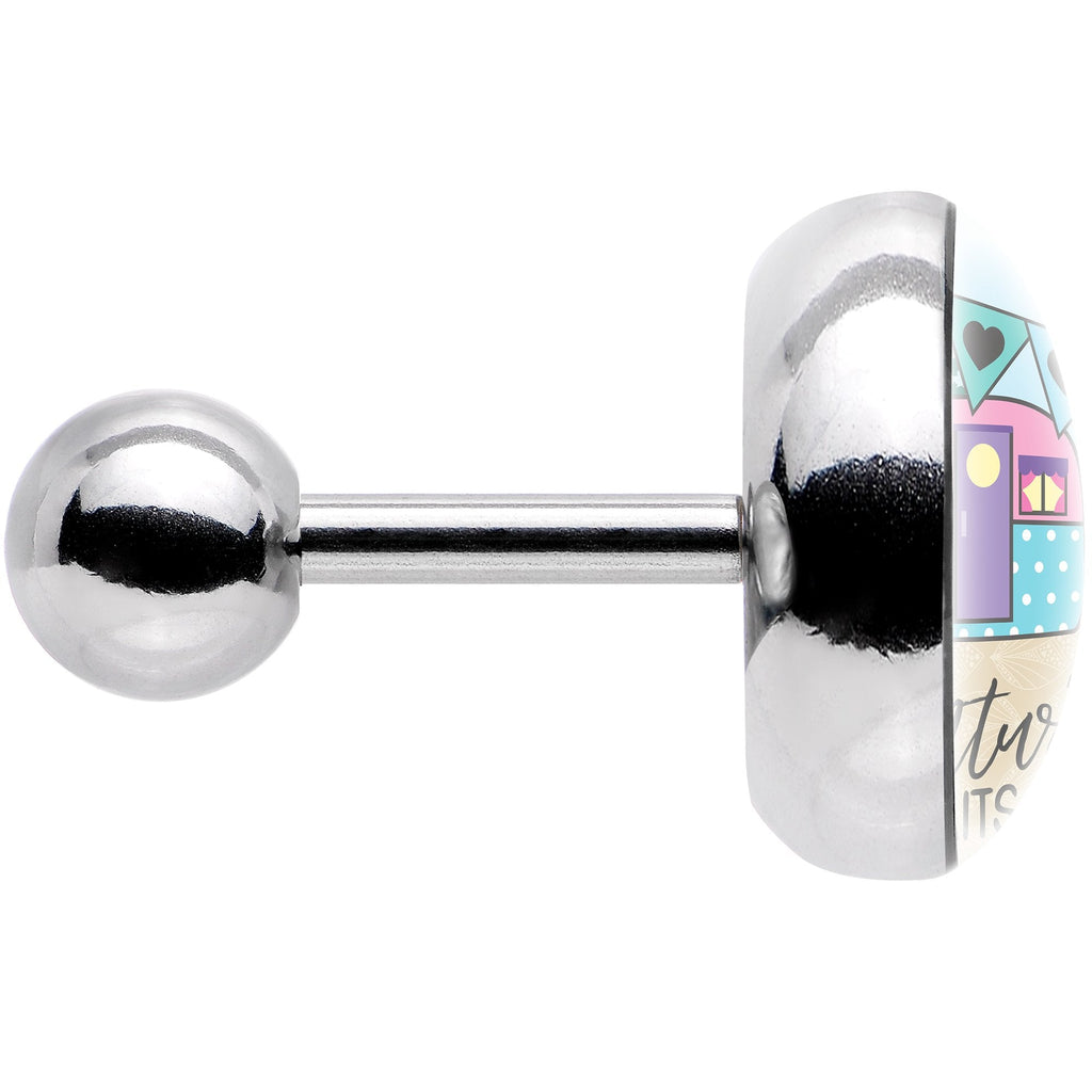 16G 1/4 Adventure Awaits Camper Tragus Cartilage Earring