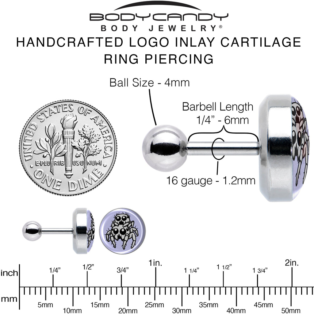 Leaping Leapfrog Spiders Tragus Cartilage Earring by Onyx O
