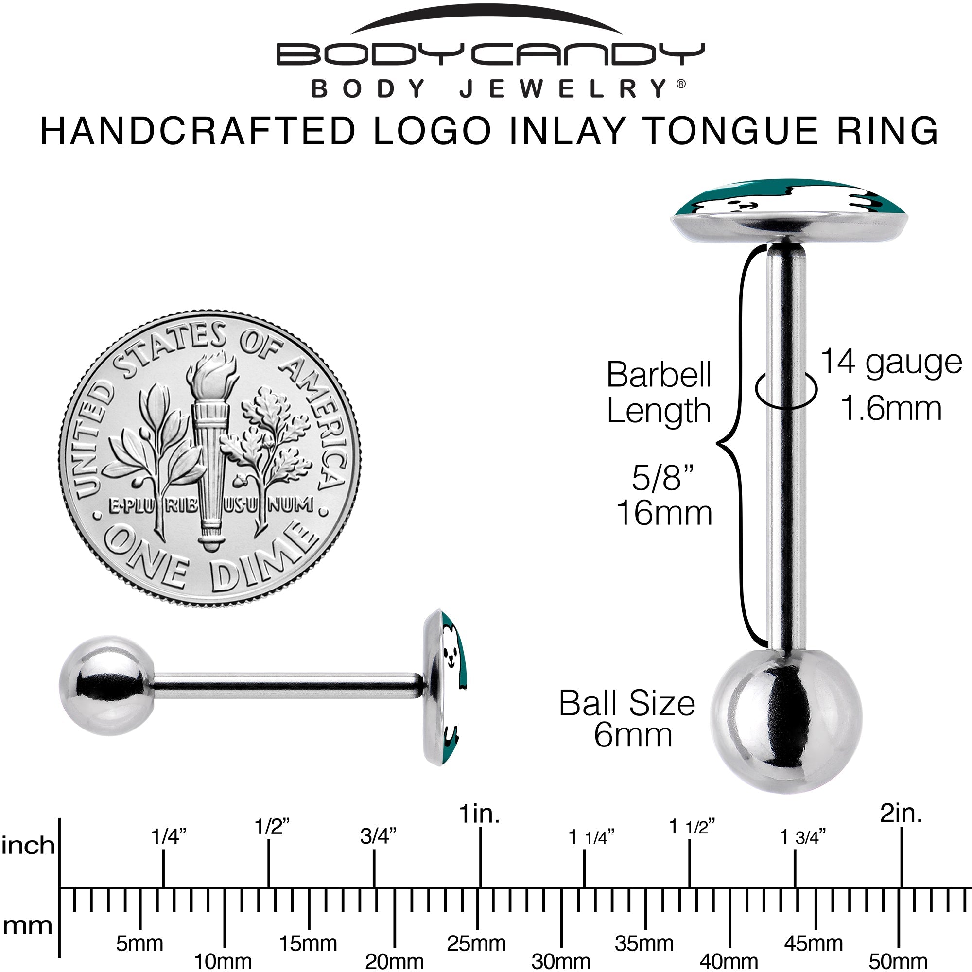 White Llama Barbell Tongue Ring by Onyx O