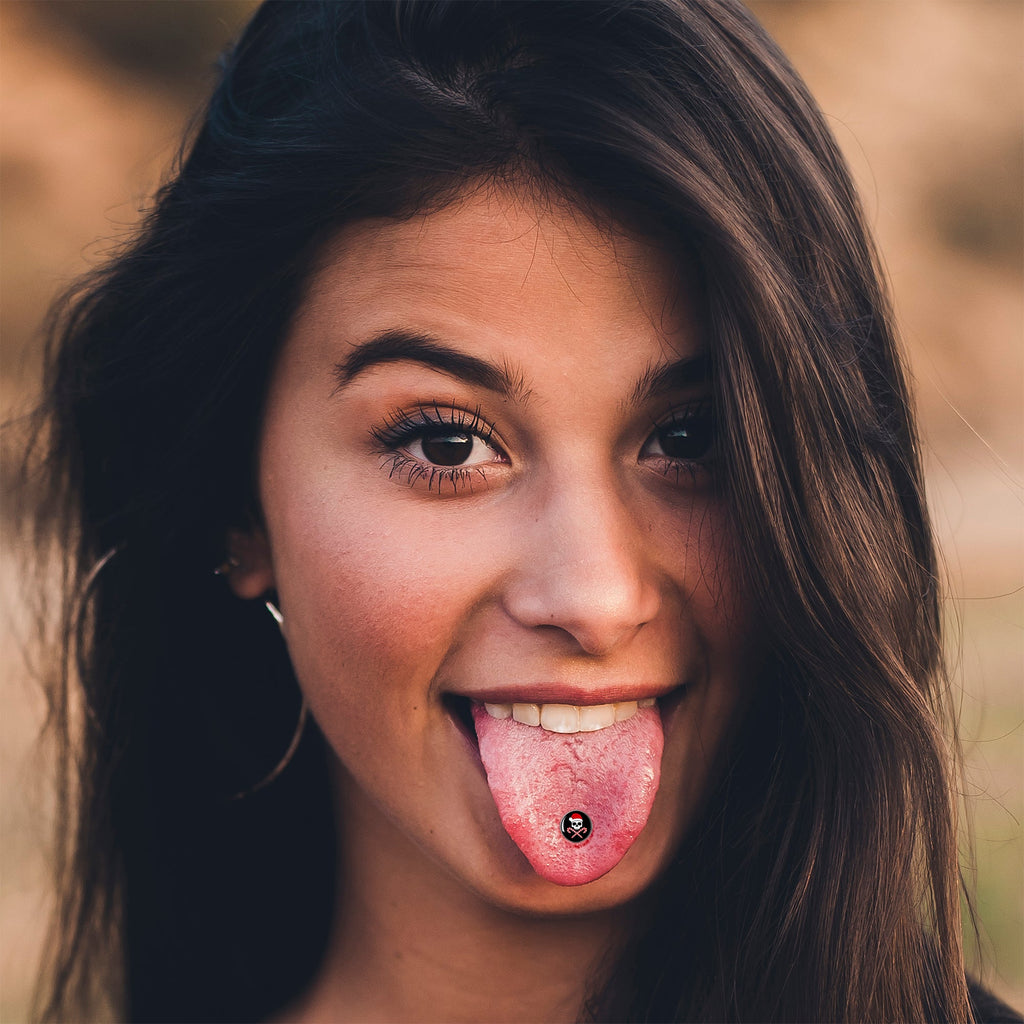 Santa Pirate Candy Cane Barbell Tongue Ring by Onyx O
