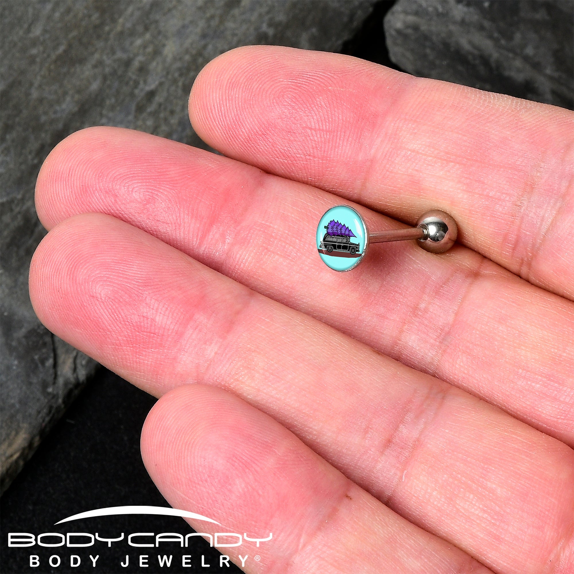 Holiday Christmas Hearse Barbell Tongue Ring by Onyx O