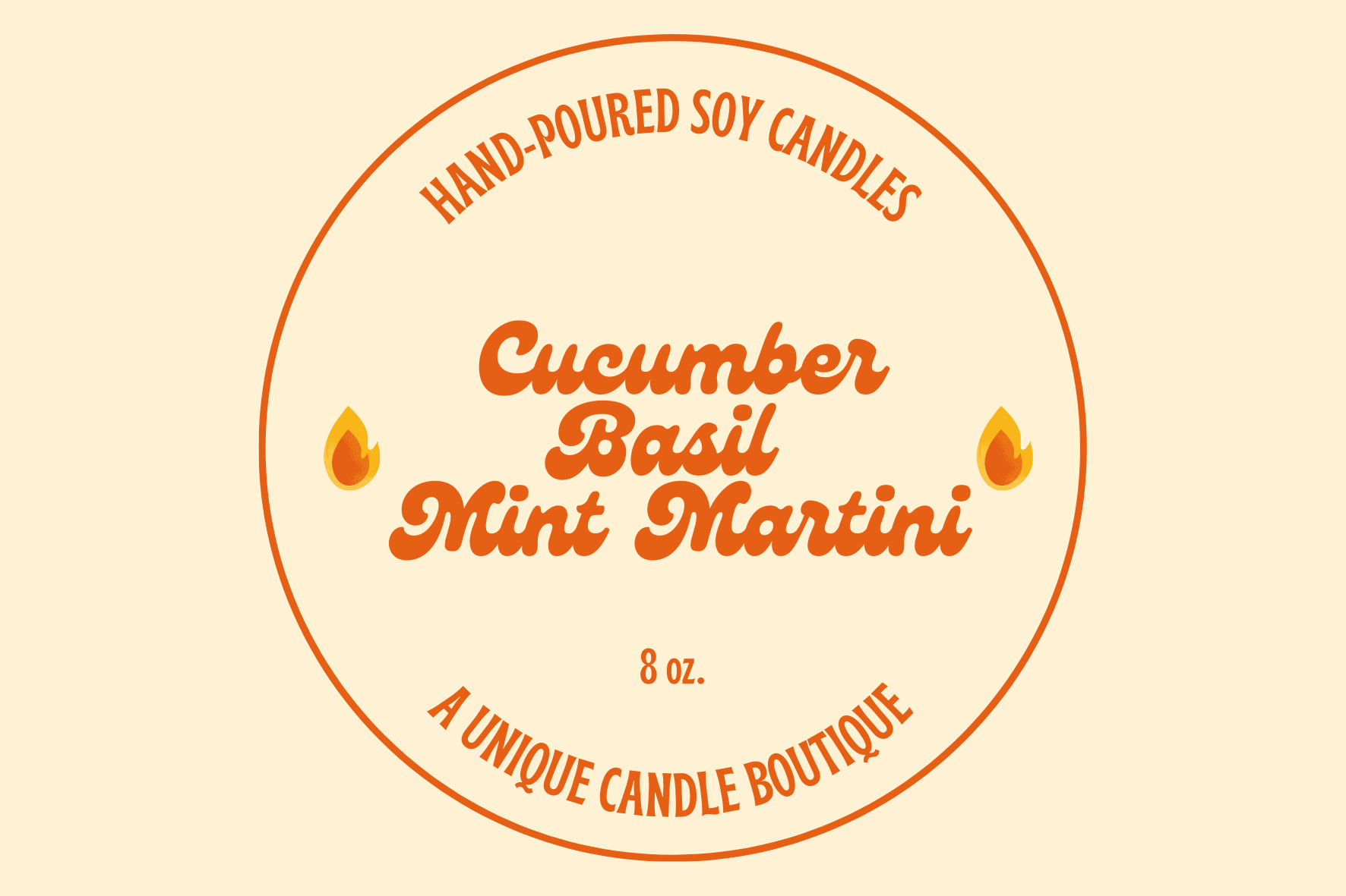 Cucumber Basil Mint Martini Candle - 8 oz