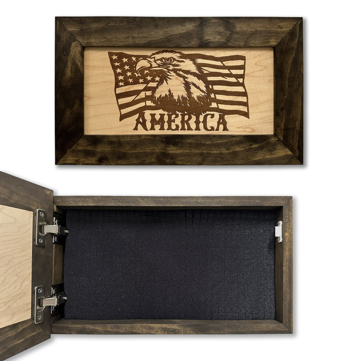 American Flag with Patriotic Eagle Hidden Gun Storage Concealed Furniture