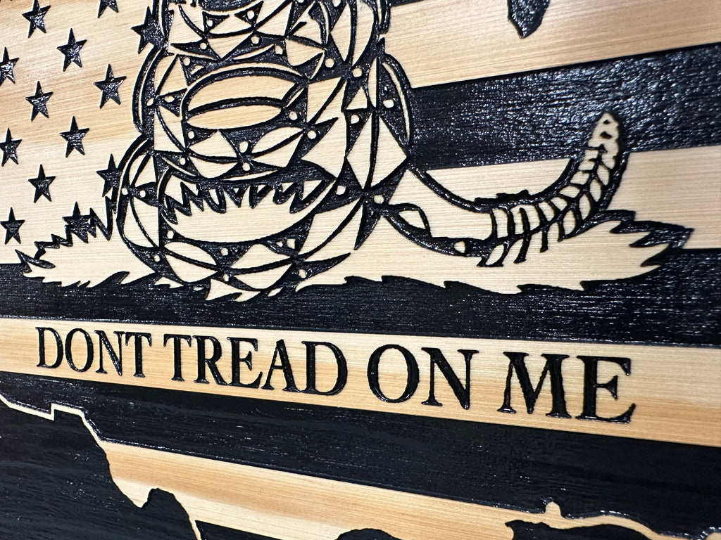 Dont Tread on Me Concealment Shelf - Quick Access Patriotic Hidden Gun Storage with Magnetic Lock - Safe & Secure Gun Concealment Furniture (Union)