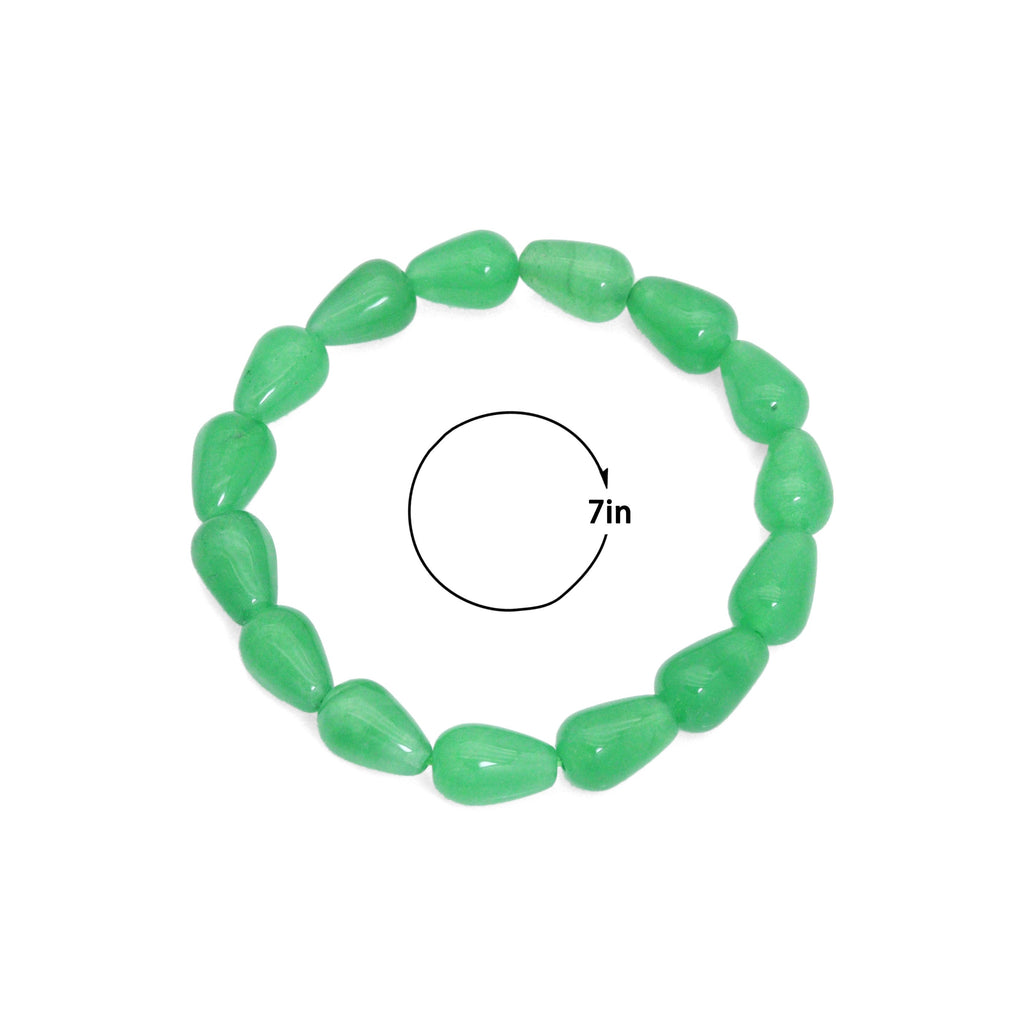 8x12mm Teardrop Aventurine Jade Stretchy Bracelet, Sku#EF709